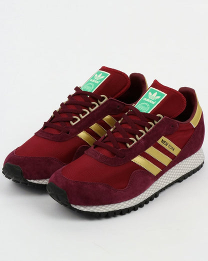 Adidas New York Trainers Burgundy/Gold