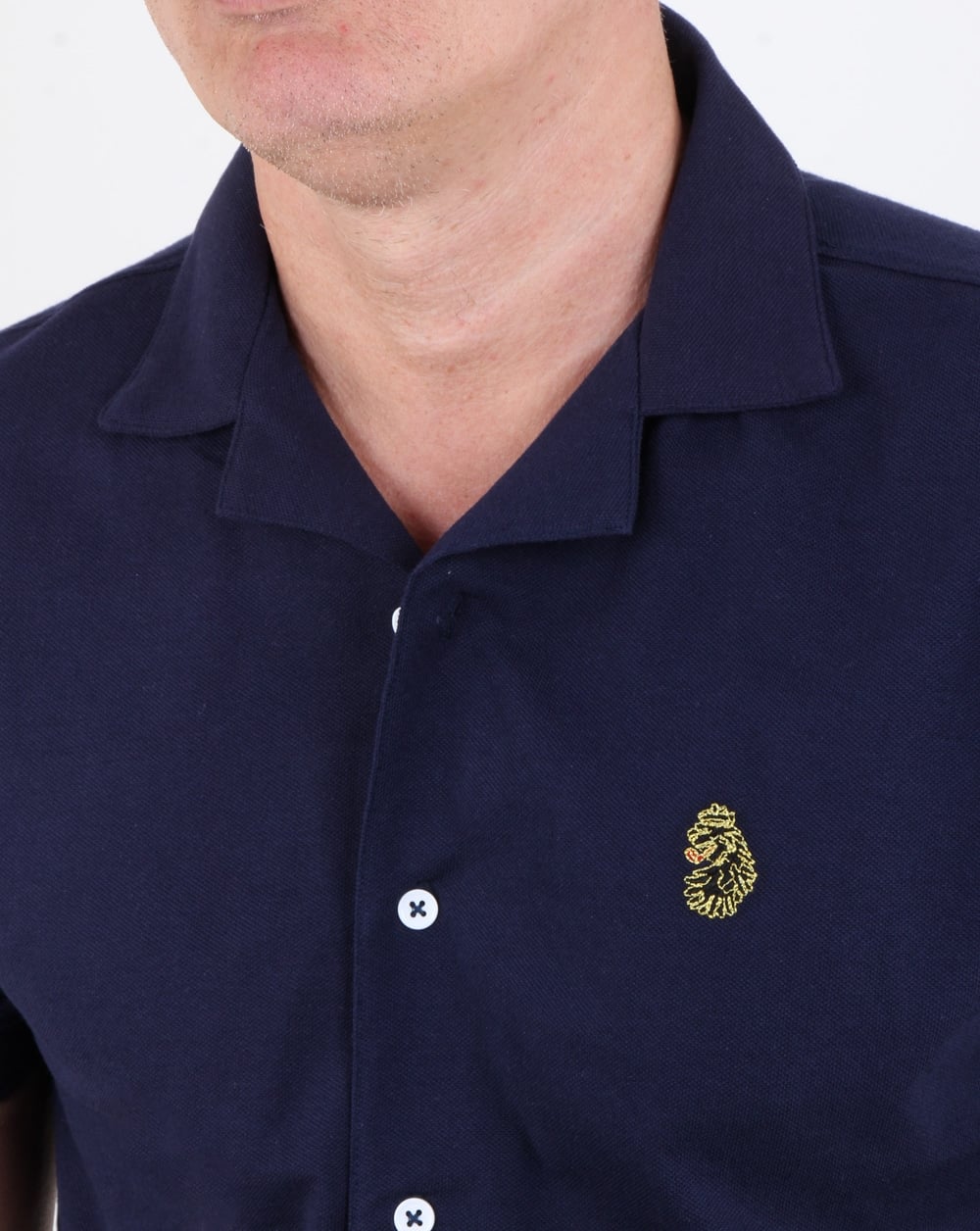 Luke Barratt Cuban Collar Shirt Navy