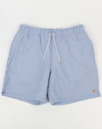 Farah Colbert Seersucker Swim Shorts Royal Blue