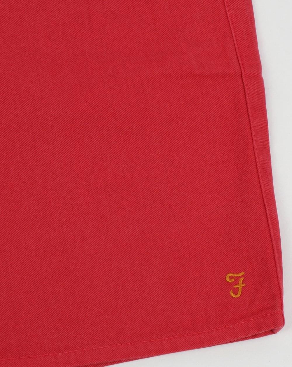 Farah Hawk Garment Dye Chino Shorts Fuschia