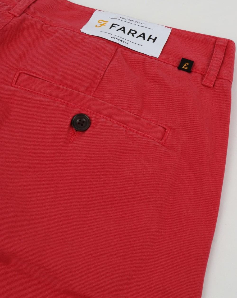 Farah Hawk Garment Dye Chino Shorts Fuschia
