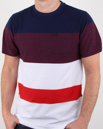 Luke Toto Stripe T Shirt Navy