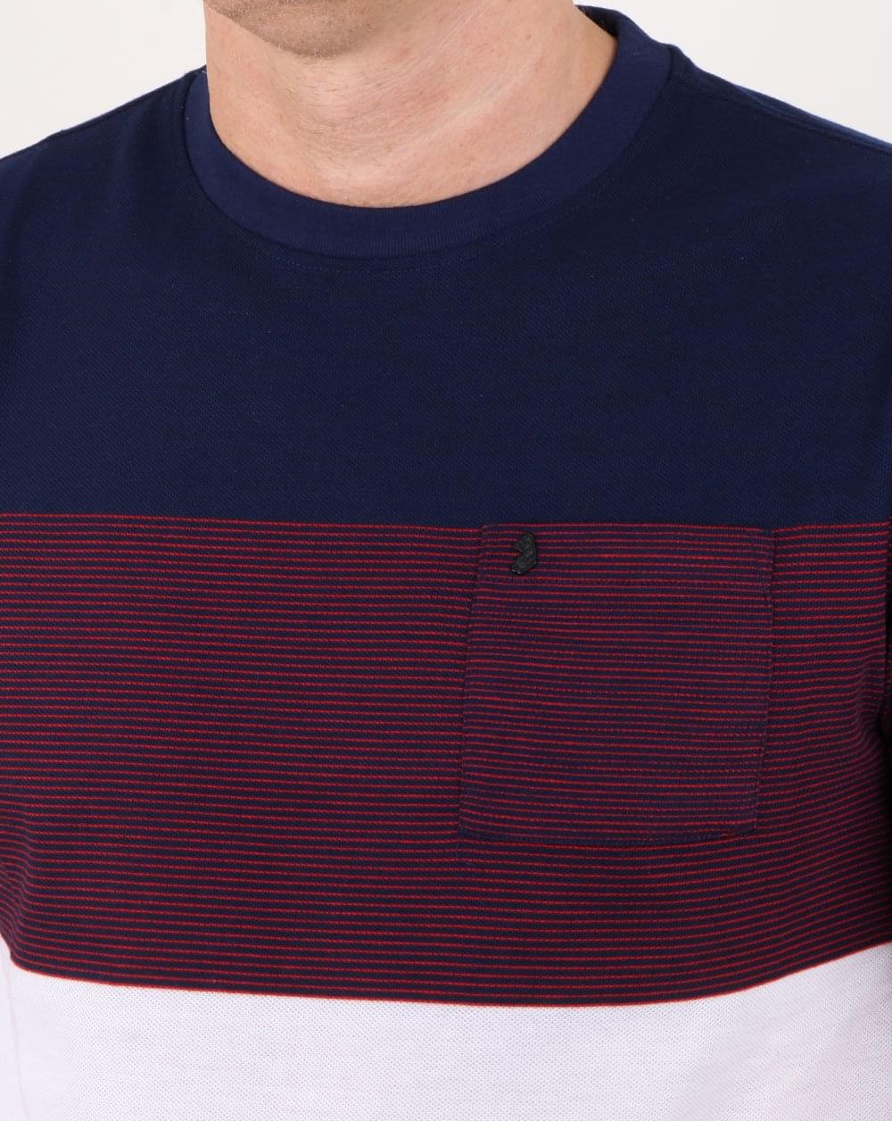 Luke Toto Stripe T Shirt Navy