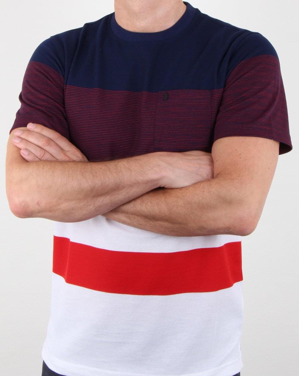 Luke Toto Stripe T Shirt Navy