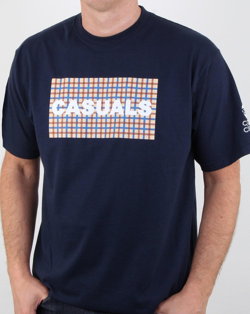 80s Casual Classics Casual Check T Shirt Navy
