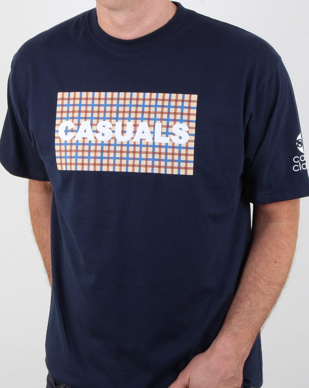 80s Casual Classics Casual Check T Shirt Navy