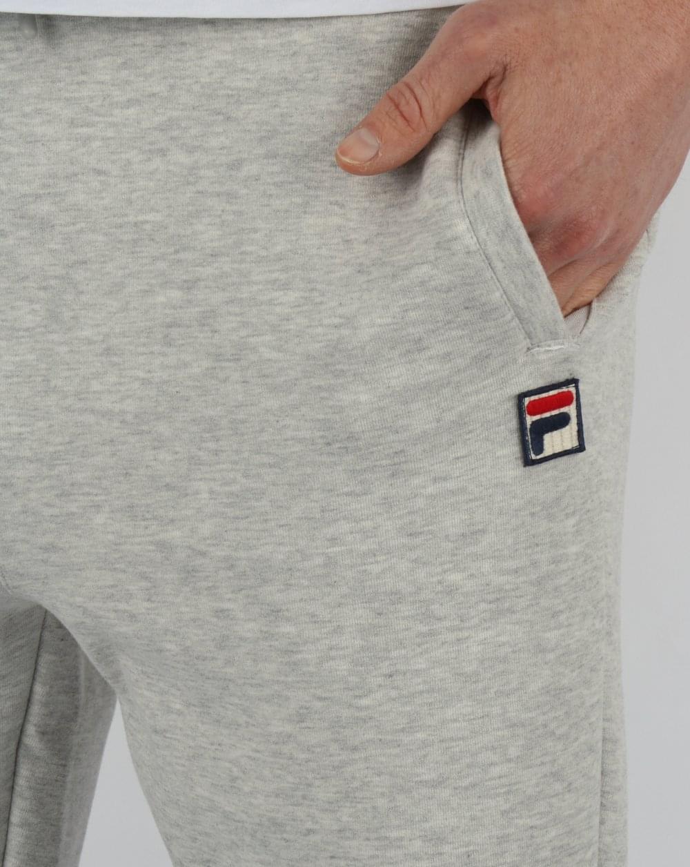 Fila Vintage Sarento Track Bottoms Light Grey Marl