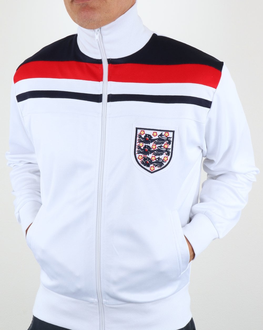 80s Casual Classics England 1982 Track Top White