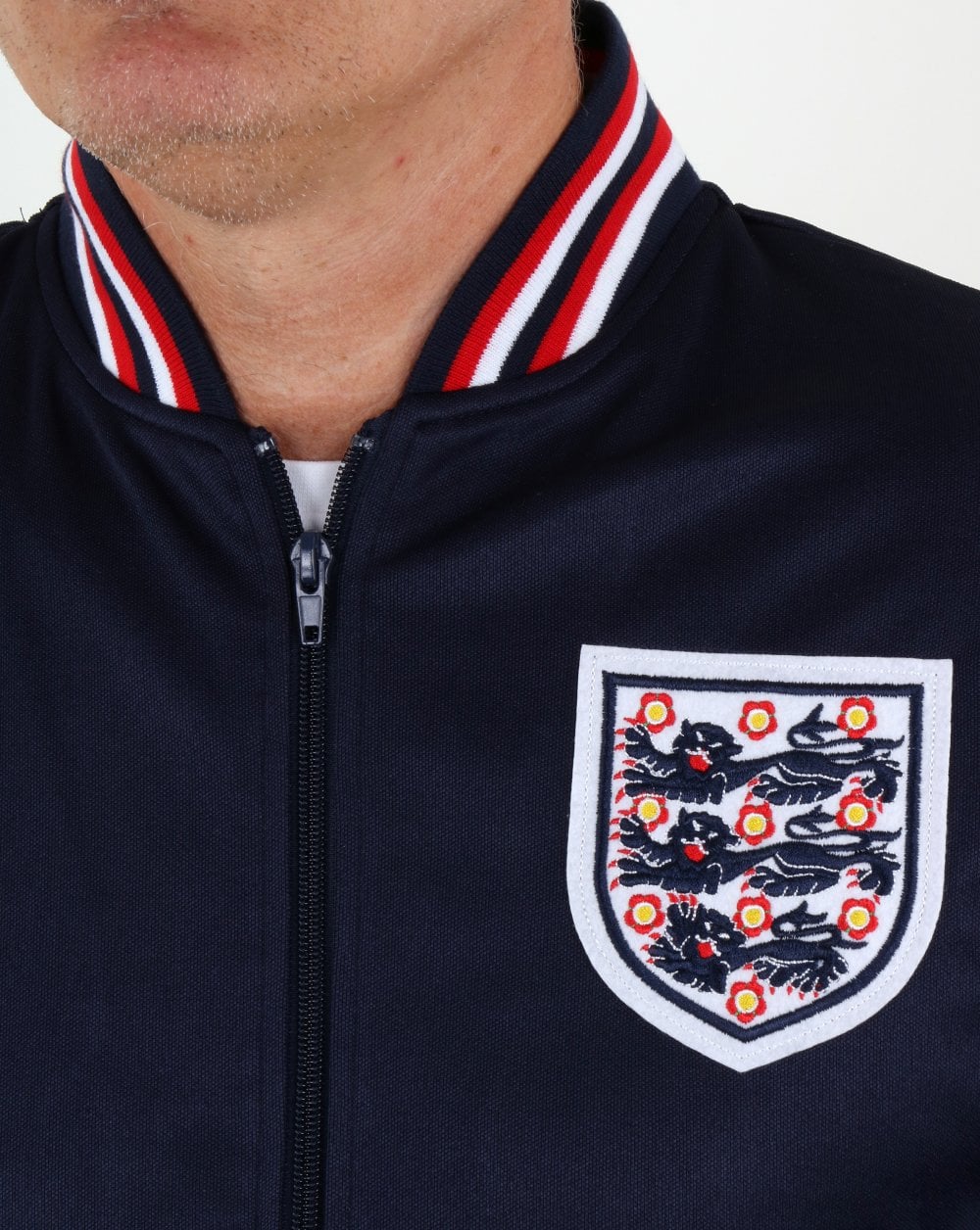 80s Casual Classics England 1974 Track Top Navy