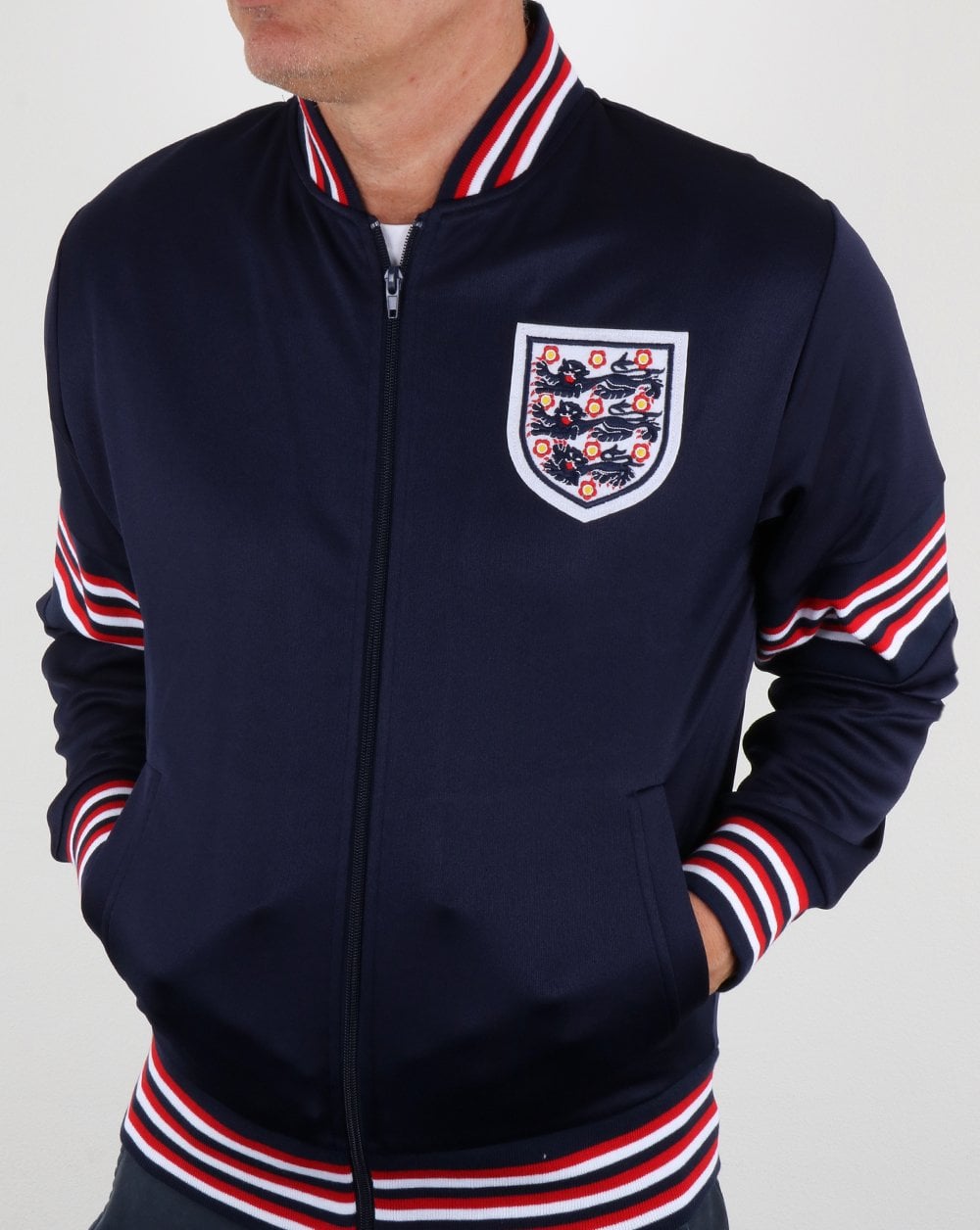 80s Casual Classics England 1974 Track Top Navy