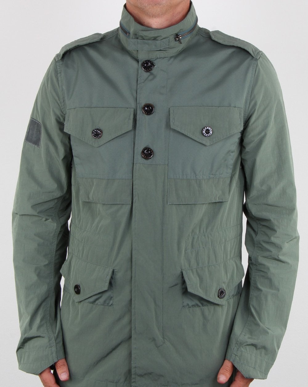 Pretty Green Contrast Fabric M65 Jacket Green