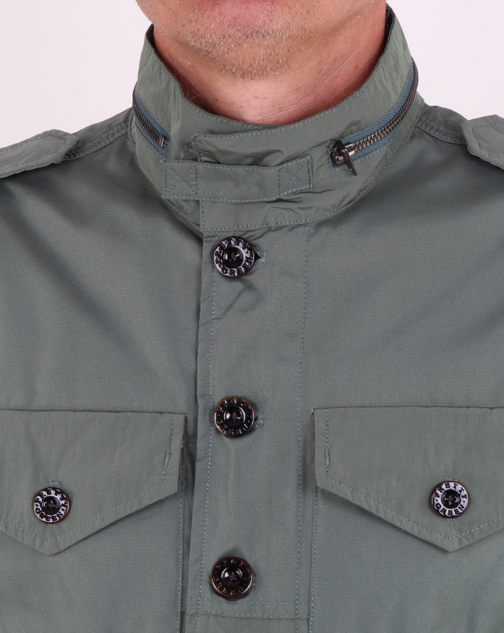 Pretty Green Contrast Fabric M65 Jacket Green