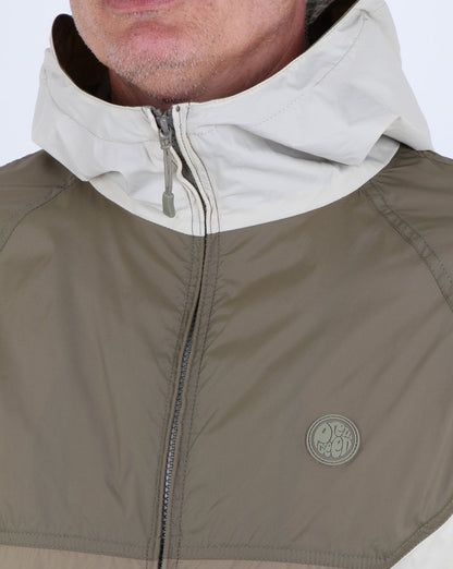 Pretty Green Zip Through Hooded Contrast Jacket Khaki