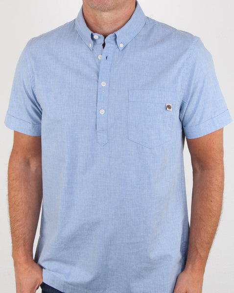 Pretty Green Overhead Short Sleeve Shirt Blue