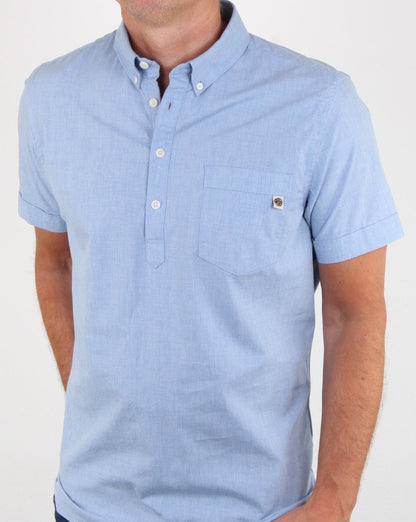 Pretty Green Overhead Short Sleeve Shirt Blue