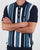 Pretty Green Striped Knitted Polo Navy