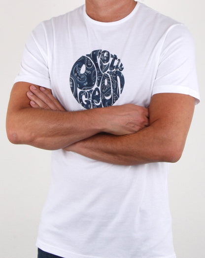 Pretty Green Thornley Paisley Logo T Shirt White/navy