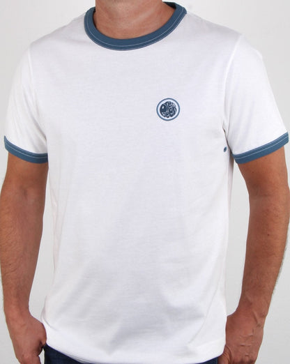 Pretty Green Ringer Badge T-shirt White