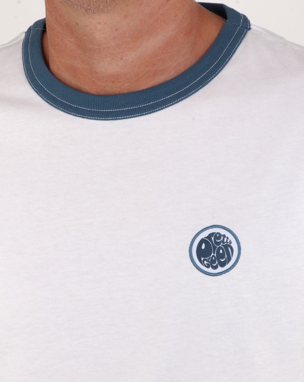 Pretty Green Ringer Badge T-shirt White