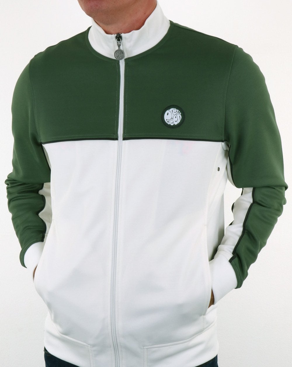 Pretty Green Contrast Panel Track Top Green