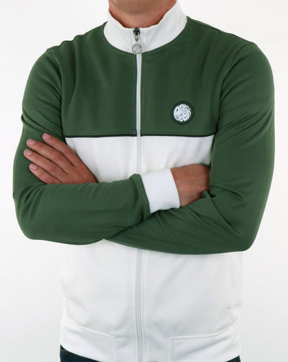 Pretty Green Contrast Panel Track Top Green