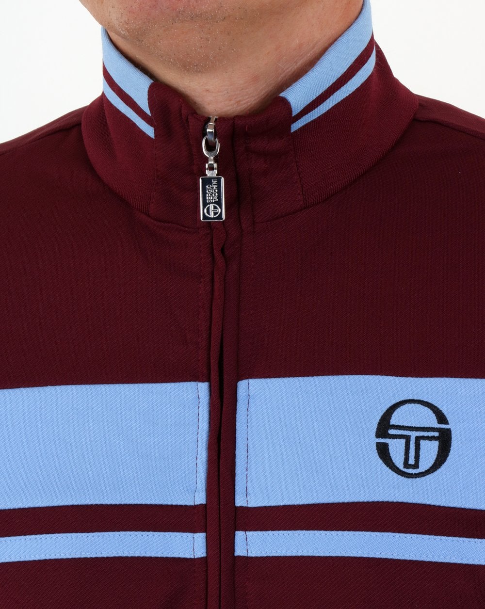Sergio Tacchini Masters Track Top Claret/Sky Blue