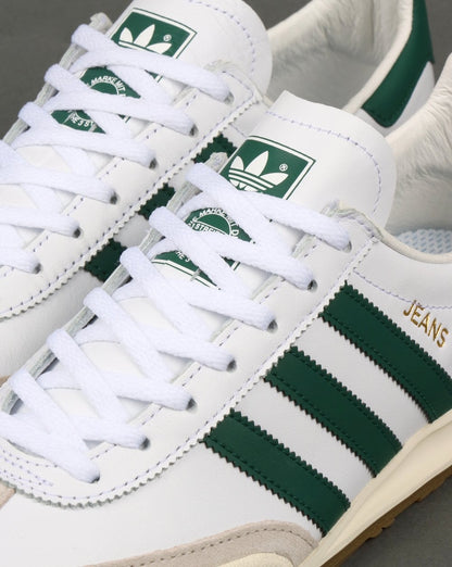Adidas Jeans Leather Trainers White/Green