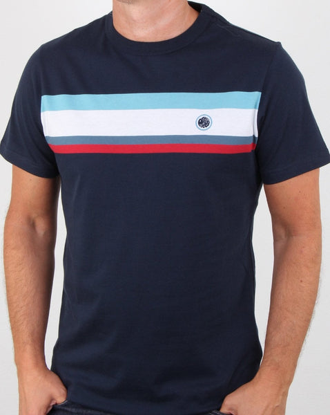 Pretty Green Contrast Panel T-shirt Navy
