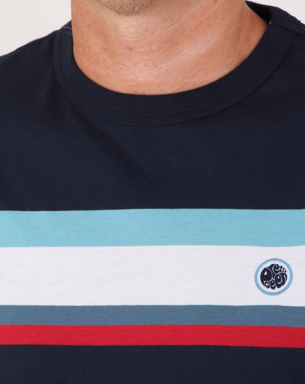 Pretty Green Contrast Panel T-shirt Navy