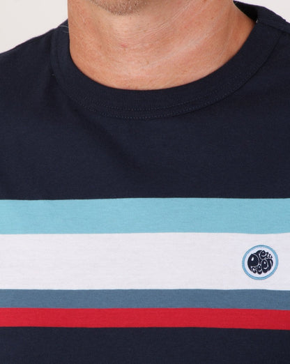Pretty Green Contrast Panel T-shirt Navy
