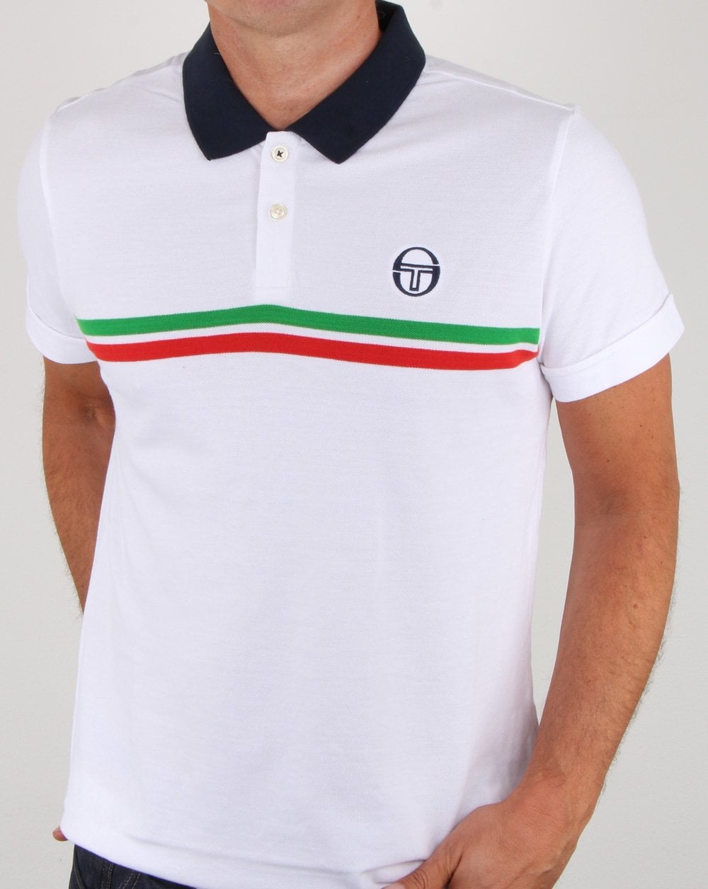 Sergio Tacchini Supermac Polo Shirt White/green/red