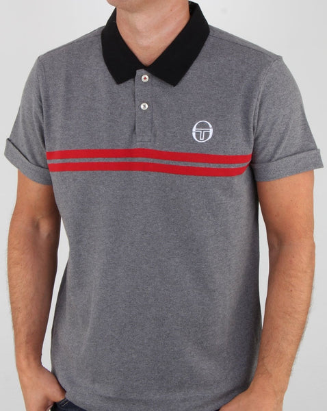 Sergio Tacchini Supermac Polo Shirt Grey Melange