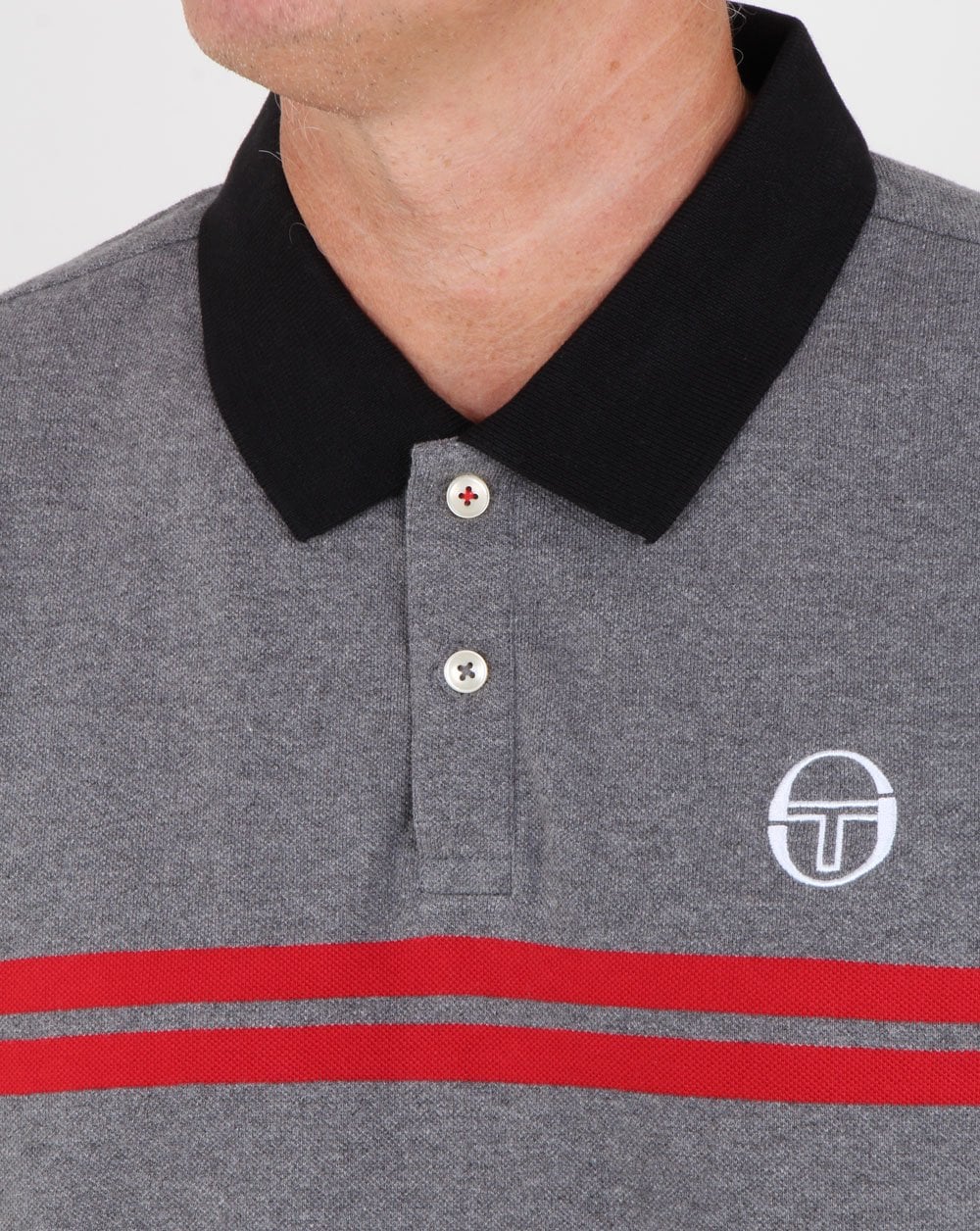 Sergio Tacchini Supermac Polo Shirt Grey Melange