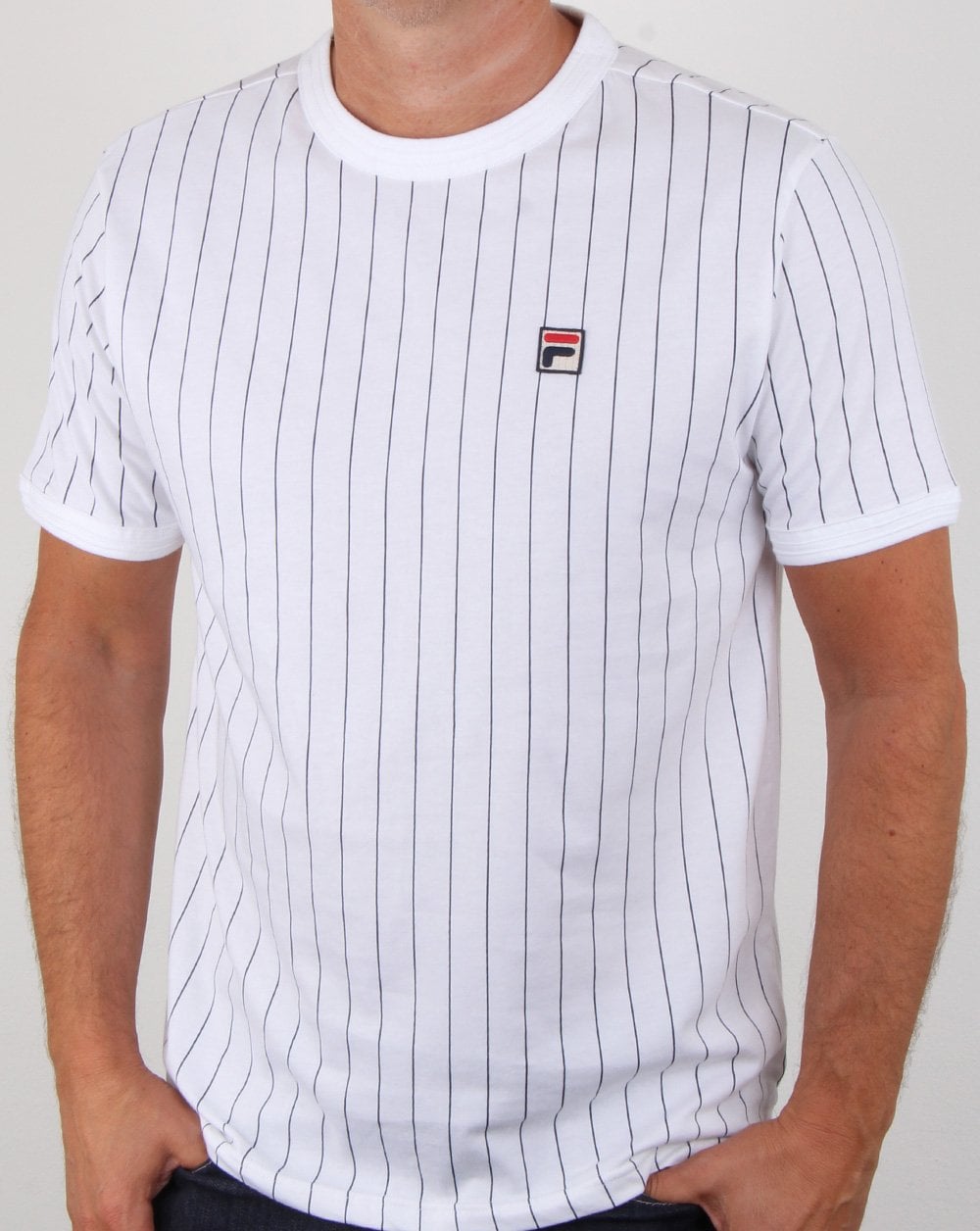 Fila Vintage Pinstripe T Shirt White