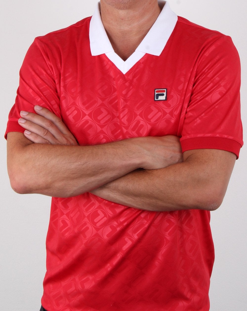 Fila Vintage Retro Football Shirt Red/white