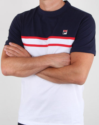 Fila Vintage Baldi T Shirt Navy/white