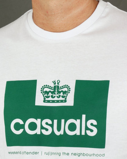 Weekend Offender Casuals T Shirt White/Green