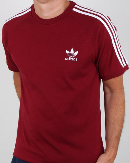 Adidas Originals 3 Stripes T Shirt Collegiate Burgundy