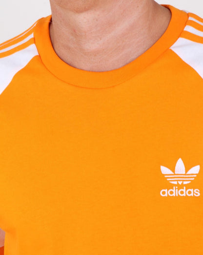 Adidas Originals 3 Stripes T Shirt Bright Orange