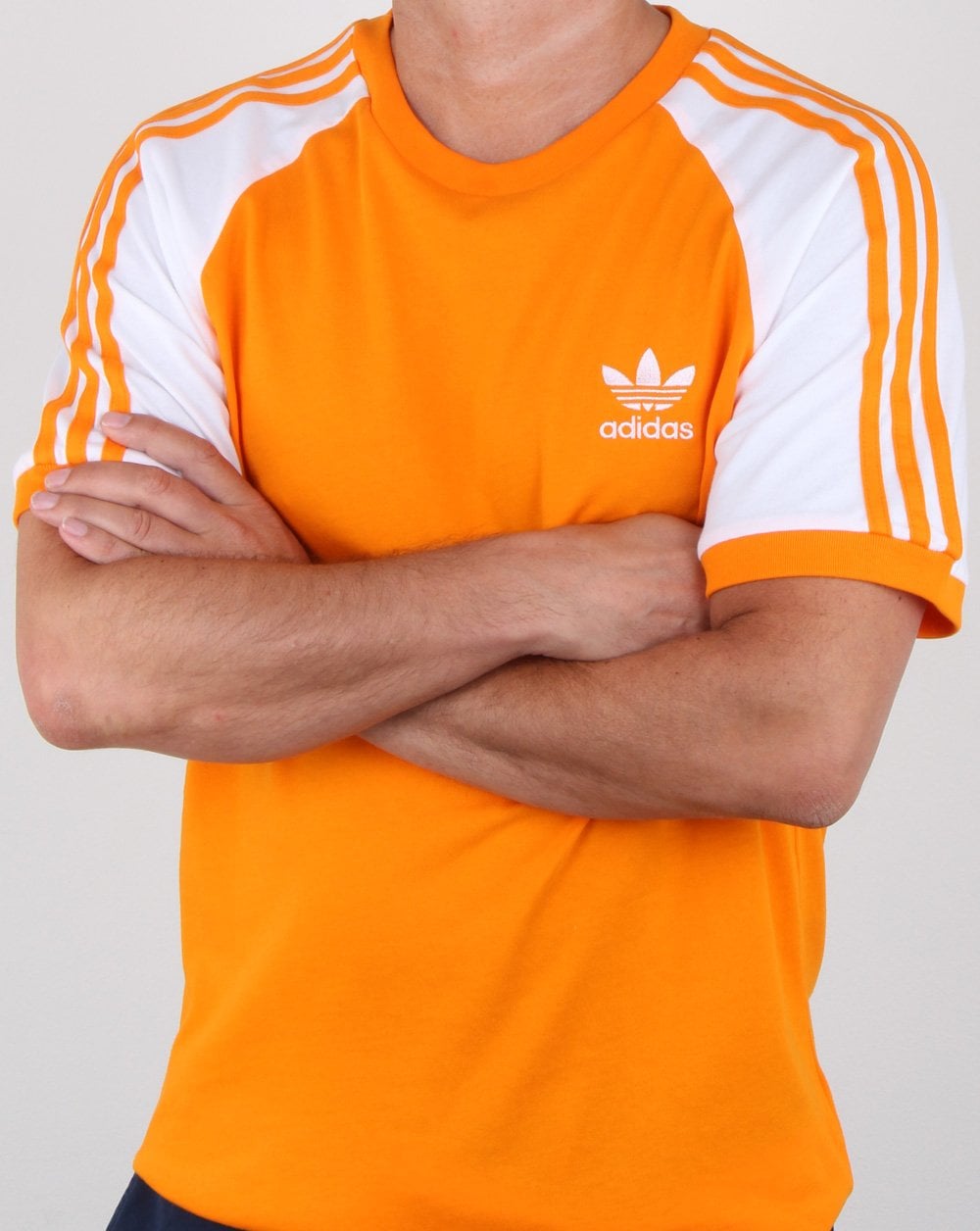 Adidas Originals 3 Stripes T Shirt Bright Orange