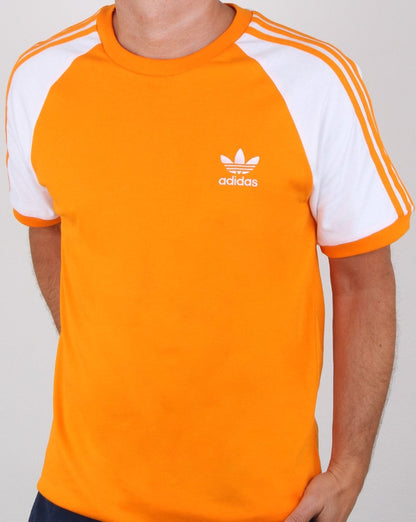Adidas Originals 3 Stripes T Shirt Bright Orange