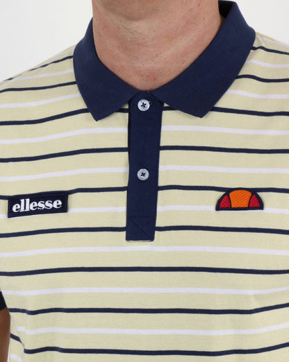 Ellesse Lemon Navy Striped Polo Shirt