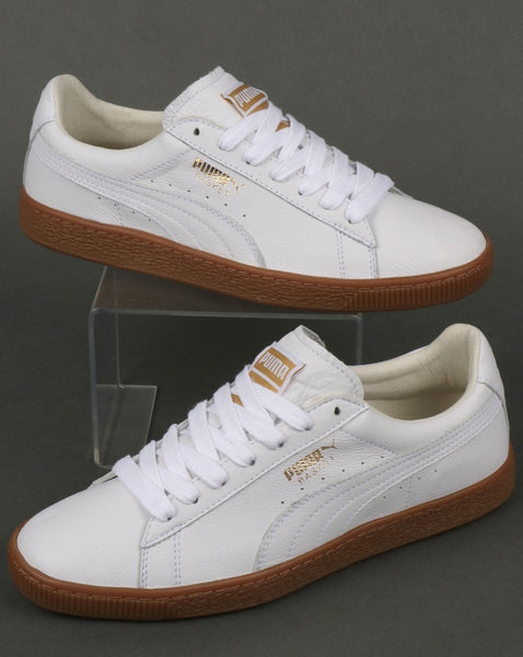 Puma Basket Classic Gum Trainer White/Metallic Gold - NEW DUE