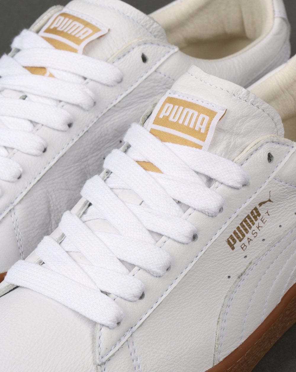 Puma Basket Classic Gum Trainer White/Metallic Gold - NEW DUE