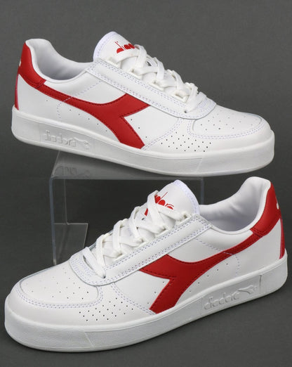 Diadora B. Elite Trainers White/Ferrari Red