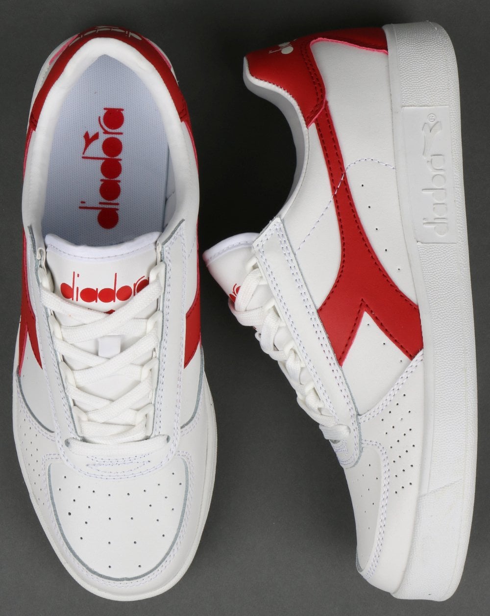 Diadora B. Elite Trainers White/Ferrari Red