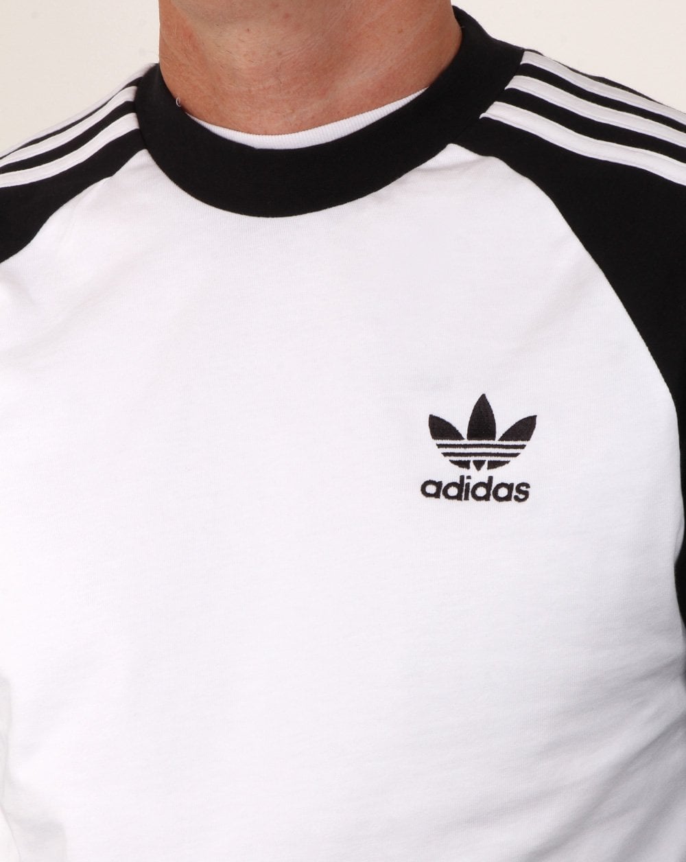 Adidas Originals 3 Stripes Long Sleeve T Shirt White/black