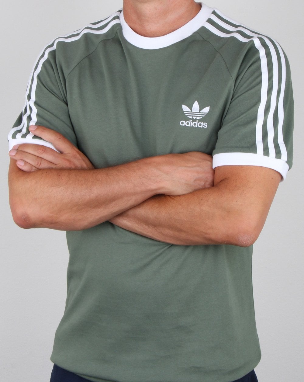Adidas Originals 3 Stripes T Shirt Trace Green