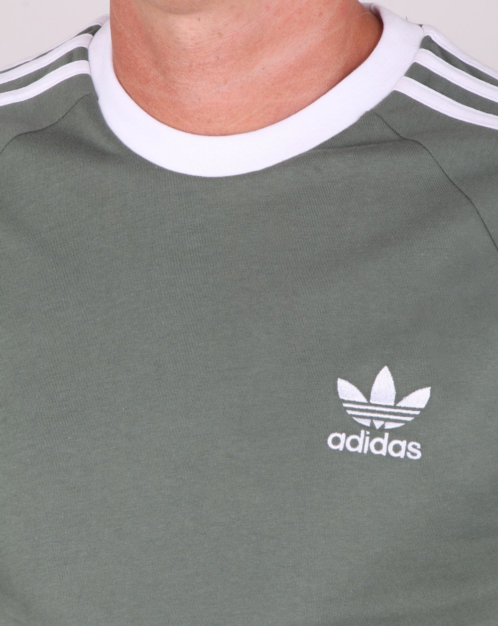 Adidas Originals 3 Stripes T Shirt Trace Green