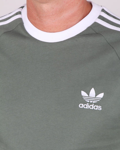 Adidas Originals 3 Stripes T Shirt Trace Green